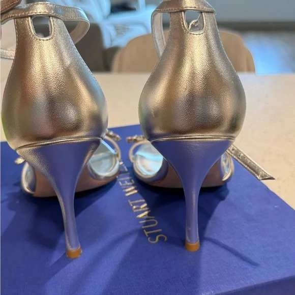 Stuart Weitzman Women's Nudist Vow Crystal Heel Sandals Size - Picture 9 of 11